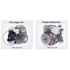 Moteur complet de tondeuse à gazon à essence ZANETTI ZEN150C1M 149cc filtre à air bain d'huile | NewgardenParts.com