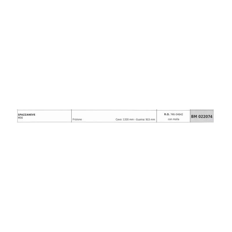 Cavo frizione con molla MTD spazzaneve M56 cavo 1320 mm guaina 915 mm  746-04642