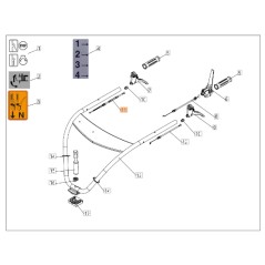 Cavo frizione sfalciatutto modelli DEB5158 ORIGINALE EMAK PB0308020048 | NewgardenParts.com