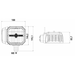 55600 - Proiettore a LED con freccia movibile e lente riscaldata ORIGINALE AMA | NewgardenParts.com