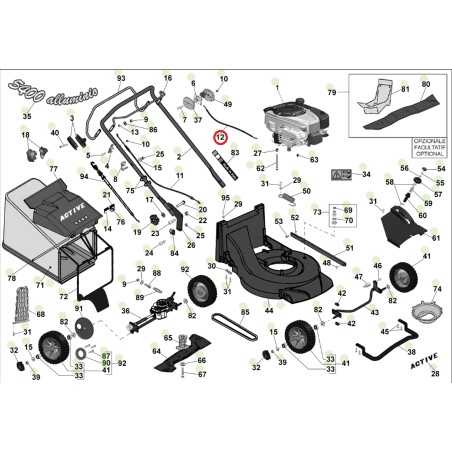 ORIGINAL ACTIVE lawnmower mower 5300 - 5400 sb - 5800 gas cable 050712 | NewgardenParts.com