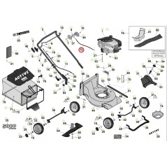 Cavo gas ORIGINALE ACTIVE rasaerba tagliaerba modelli 4300 - 5800 050069 | NewgardenParts.com