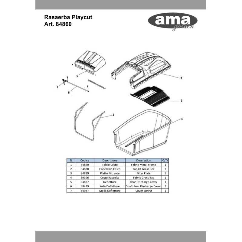 84837 - DEFLETTORE CESTO PER 79920 ORIGINALE AMA