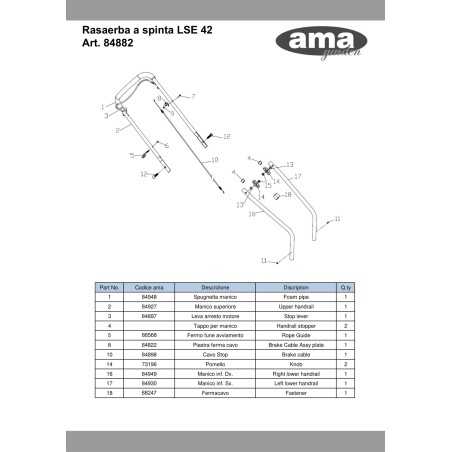 84898 - CÂBLE D'ARRÊT AMA ORIGINAL | NewgardenParts.com