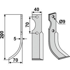 Lama zappa motocoltivatore motozappa fresa 350-611 350-610 FORT 200mm dx sx | NewgardenParts.com