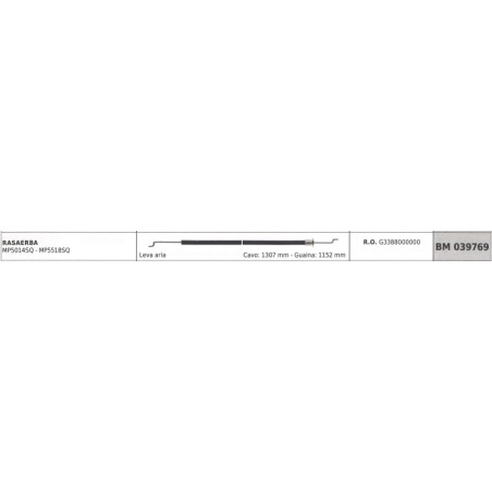 Cavo leva aria MAORI rasaerba MP5014SQ MP5518SQ cavo 1307 mm guaina 1152 mm | NewgardenParts.com