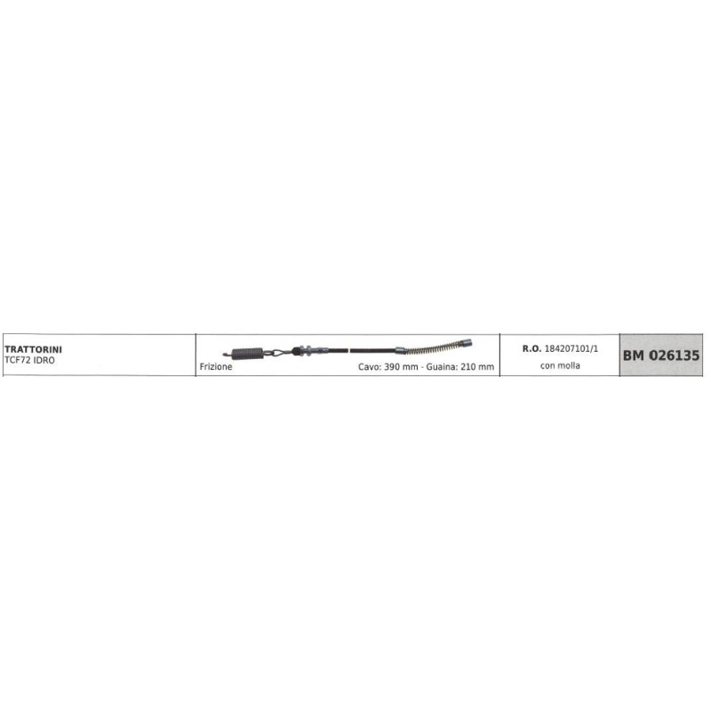 Cavo leva frizione GGP per trattorino TCF 72 IDRO 026135