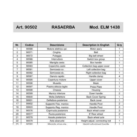 90583 - CUBIERTA DE CESTA ORIGINAL AMA PARA 90502 | NewgardenParts.com
