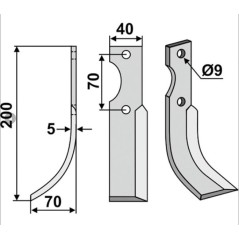 Lama zappa motocoltivatore motozappa fresa 350-611 350-610 FORT 200mm dx sx | NewgardenParts.com