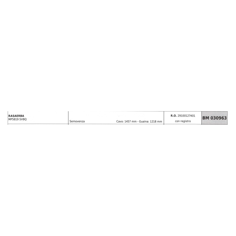 Cavo semovenza con registro MAORI rasaerba MP5819 SVBQ cavo 1457mm guaina 1218mm