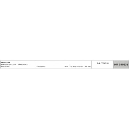 HARRY - MAORI Selbstfahrerkabel für Rasenmäher HR4600SB Kabel 1428 mm Ummantelung 1166 mm | NewgardenParts.com
