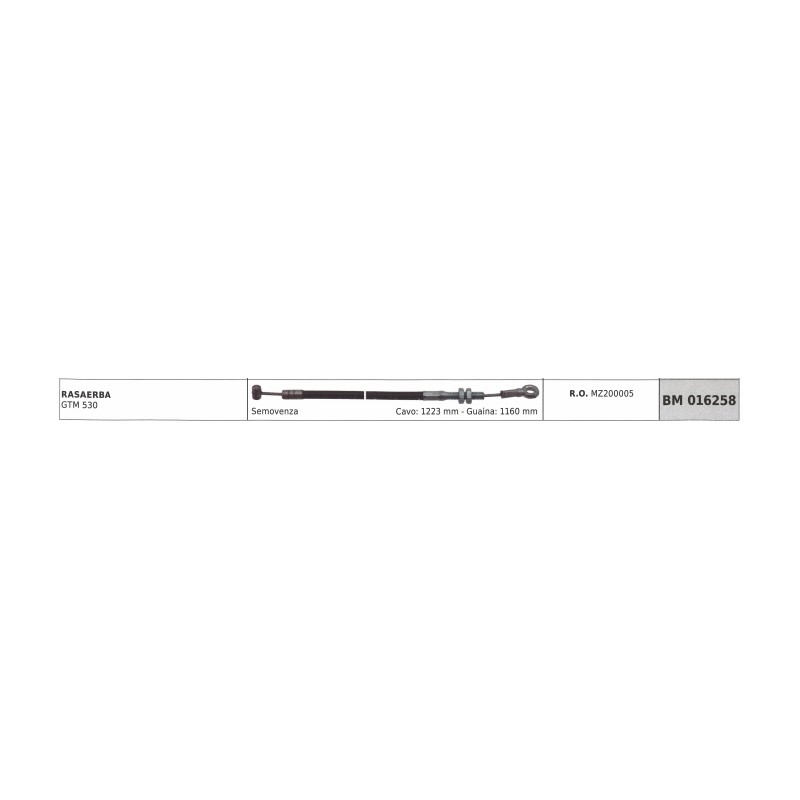 HONDA câble d'entraînement de tondeuse GTM 530 câble 1223 mm gaine 1160 mm