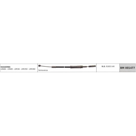 Cavo semovenza KAAZ rasaerba LM484 LM485 LM536 LM5350 LM5360 codice 001477 | NewgardenParts.com