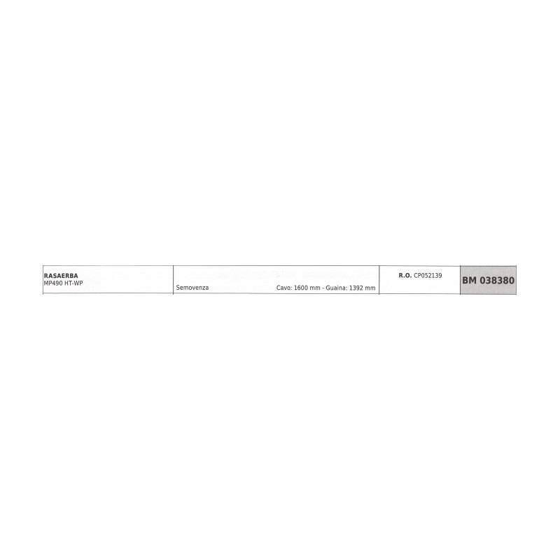 Cavo semovenza MAORI rasaerba MP490 HT-WP cavo 1600 mm guaina 1392 mm