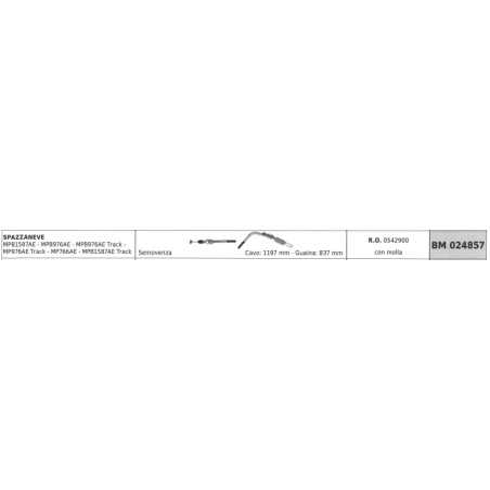 Cable quitanieves MAORI MPB1587AE MPB976AE cable 1197 mm vaina 837 mm | NewgardenParts.com