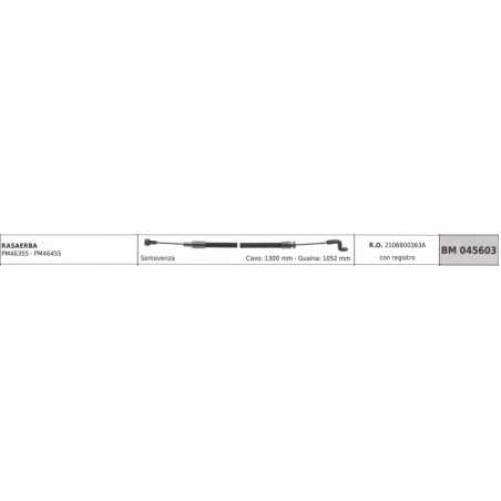 MOWOX Rasenmäher PM4635S PM4645S Selbstfahrerkabel 1300 mm Kabelmantel 1052 mm | NewgardenParts.com