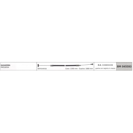 MOWOX mower PM5160SA self-propelled cable 1350mm cable sheath 1080mm | NewgardenParts.com