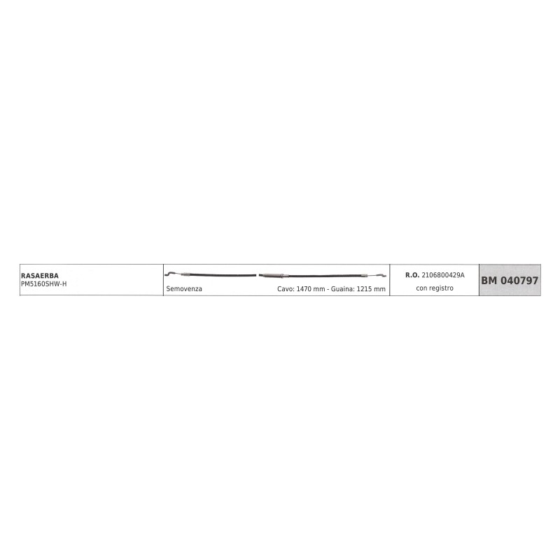 MOWOX Kabel für selbstfahrende Rasenmäher PM5160SHW-H Kabel 1470mm Ummantelung 1215mm mit Zählwerk