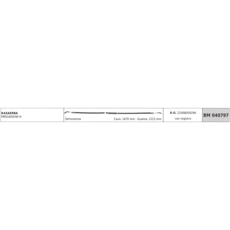 MOWOX self-propelled mower cable PM5160SHW-H cable 1470mm sheath 1215mm with register | NewgardenParts.com