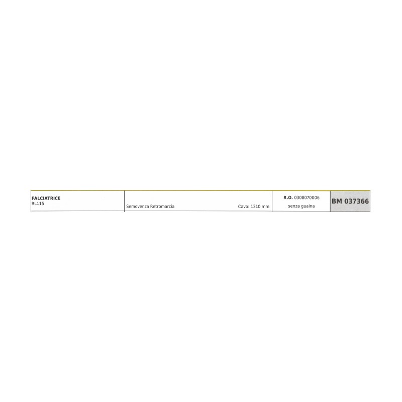 Cavo semovenza retromarcia REQUES ET LECOEUR falciatrice RL115 cavo 1310mm