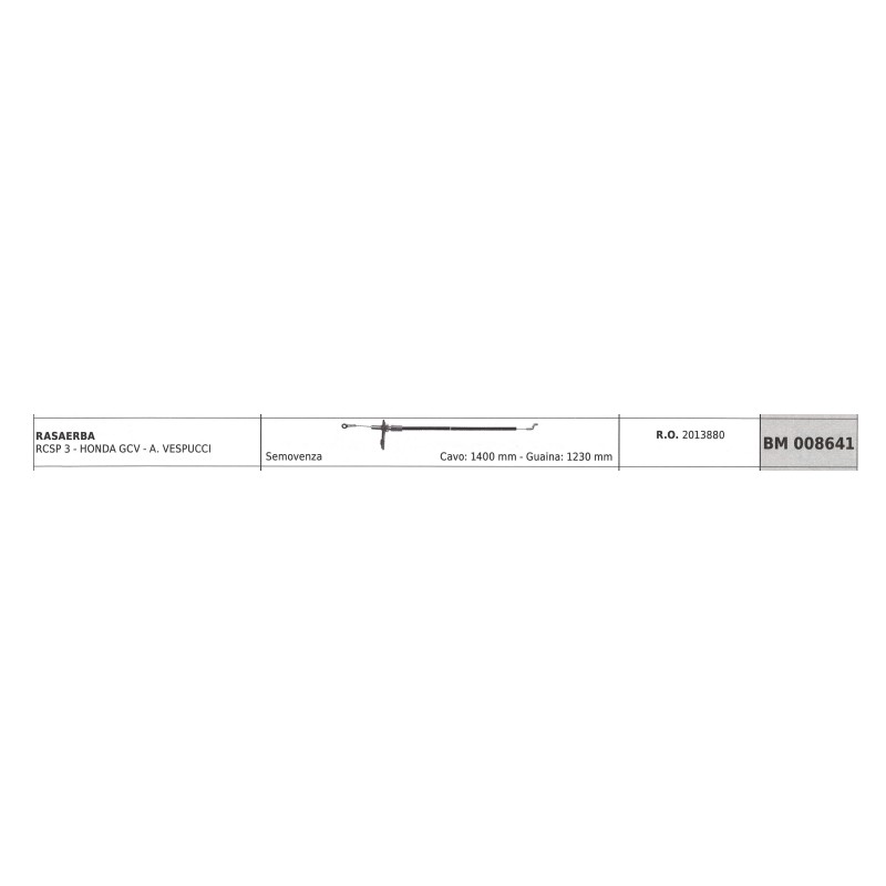 Cavo semovenza SANDRIGARDEN rasaerba RCSP3 - HONDAGCV cavo 1400mm guaina 1230mm