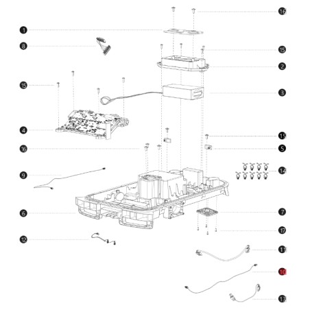 Cavo sensore sollevamento destro i108E BLUEBIRD robot tagliaerba AB12.02.00.0162 | NewgardenParts.com