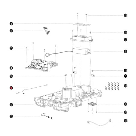 Cavo sensore sollevamento sinistro i108E BLUBIRD robot rasaerba AB12.02.00.0161 | NewgardenParts.com