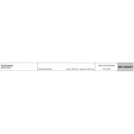 Cable quitanieves MAORI con muelle MPB107AET cable 1340 mm vaina 1155 mm | NewgardenParts.com