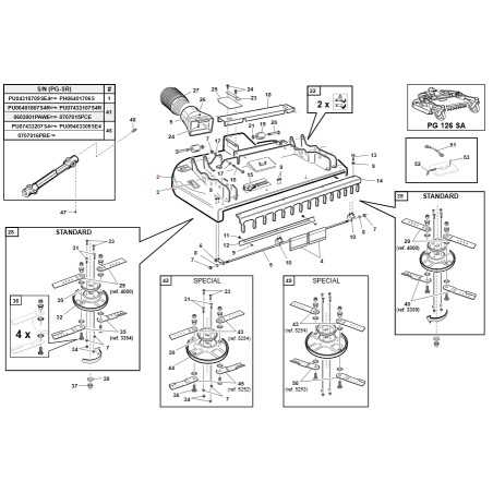 ORIGINAL GIANNI FERRARI PG/SA 126 95220101000 tractor cutting deck | NewgardenParts.com