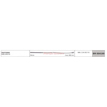 Cable de dirección GGP para tractor de césped PARK 2002 DX 004199 | NewgardenParts.com