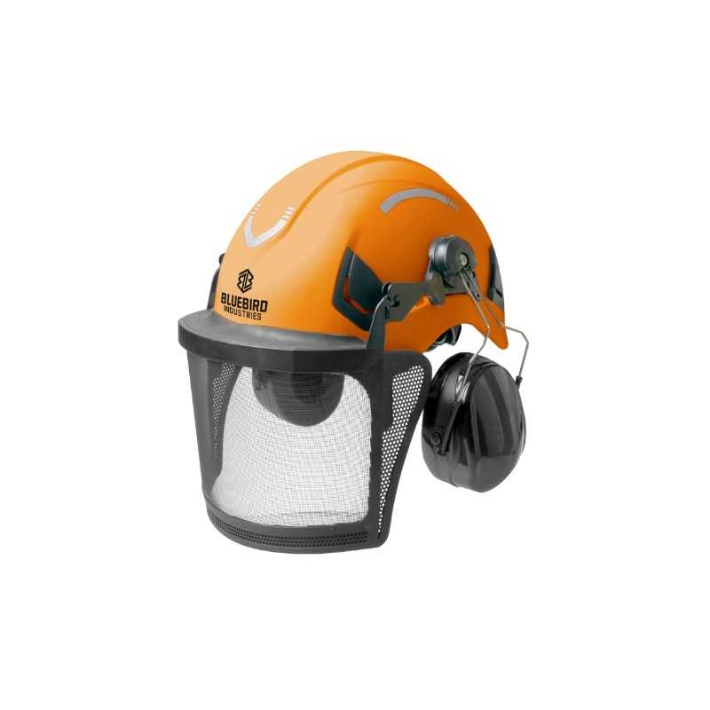 Casque professionnel BLUEBIRD avec visière et écouteurs, maille en nylon, 25 dB