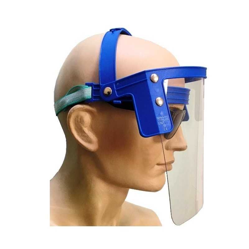 EN166 flip-up co-polyester protective visor with adjustable upper strap