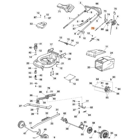 Cavo tagliaerba rasaerba modelli MAX48VBX ORIGINALE OLEOMAC 66060086 | NewgardenParts.com