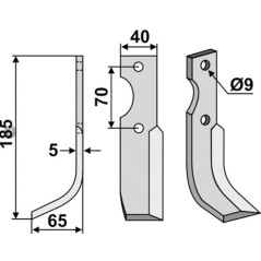 Lama zappa motocoltivatore motozappa fresa 350-613 350-612 FORT 185mm dx sx | NewgardenParts.com