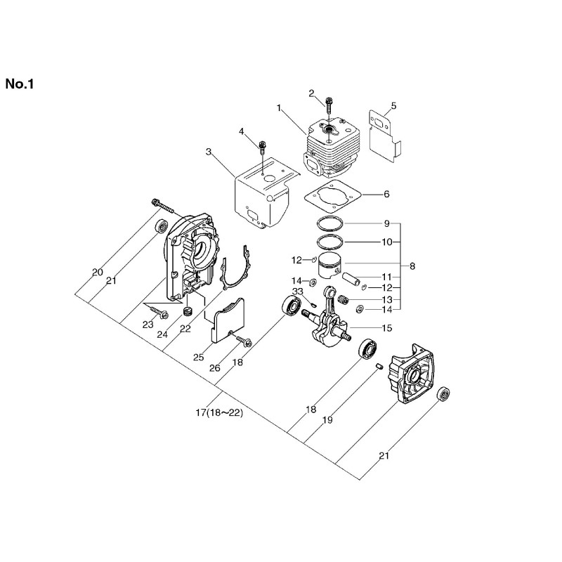 ORIGINAL ECHO CRANKSHAFT ECRA011000140