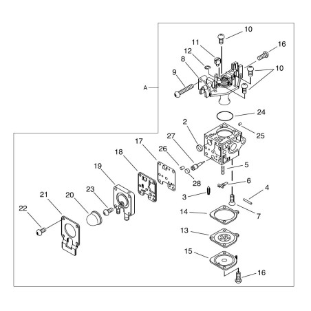 CARBURETOR ZAMA RB-K93 *T.I.09-395 ECRA021001692 ORIGINAL ECHO | NewgardenParts.com