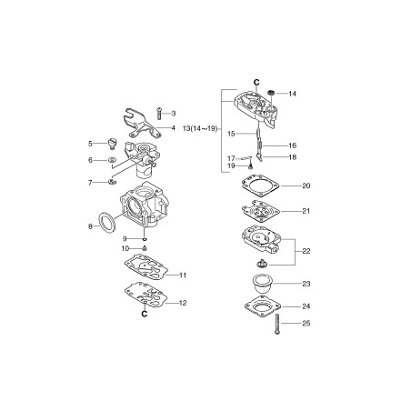 COMPLETE CARBURETOR FOR MB 580 ECRA021003590 ORIGINAL ECHO | NewgardenParts.com