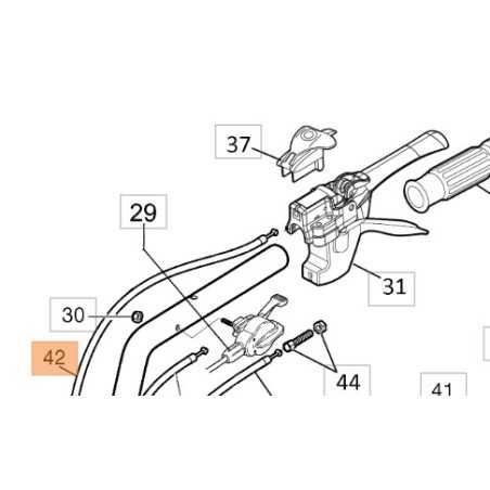 ORIGINAL OLEOMAC 68240091R SHREDDER HANDLEBAR TRANSMISSION CABLE | NewgardenParts.com