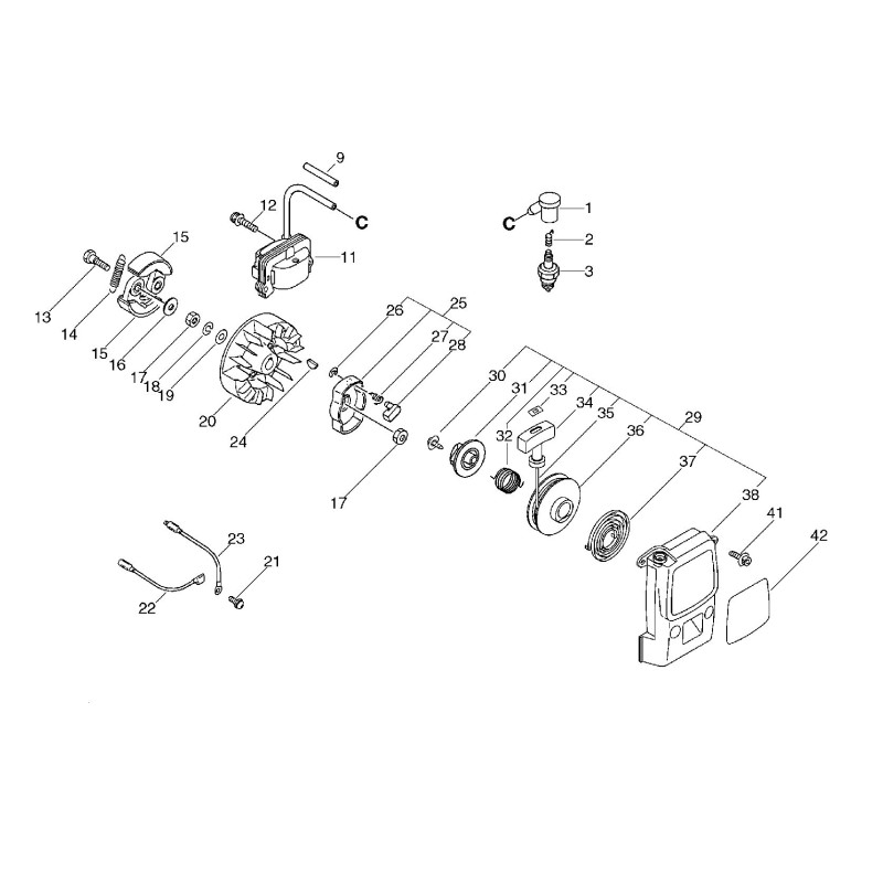 AVVIAMENTO COMPL.X SRM330/350/335ES ECRA051000760 ORIGINALE ECHO