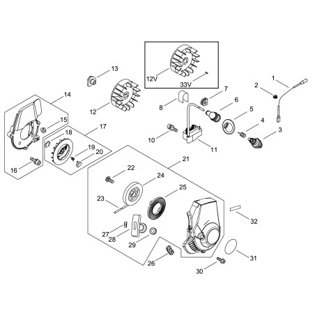 MOTOR DE ARRANQUE PARA PB251 ECRA051001060 ORIGINAL ECHO | NewgardenParts.com
