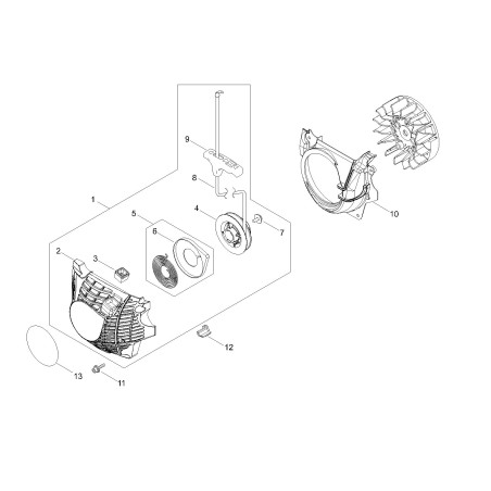 DÉMARREUR COMPLET POUR CS501SX ECRA051003000 ECHO ORIGINAL | NewgardenParts.com