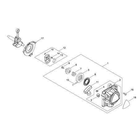 DÉMARREUR COMPLET ECHO ORIGINAL ECRA051003340 | NewgardenParts.com