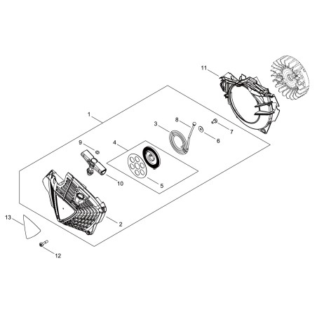 DÉMARREUR COMPLET POUR CS-7310SX/731 ECRA051003540 ECHO ORIGINAL | NewgardenParts.com