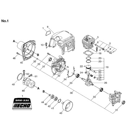 ZYLINDER MIT LOCH SRM330 ECRA130000320 ORIGINAL ECHO | NewgardenParts.com