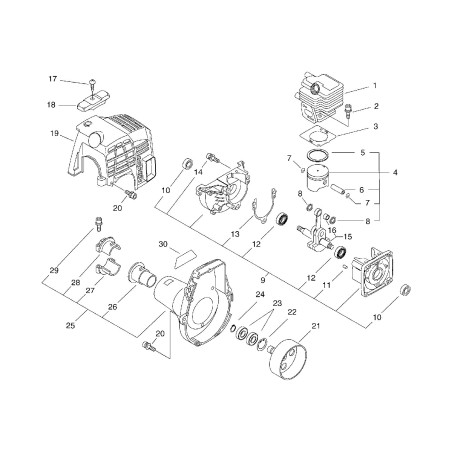 CYLINDRE *T.I.04-249 ECRA130000540 ECHO ORIGINAL | NewgardenParts.com