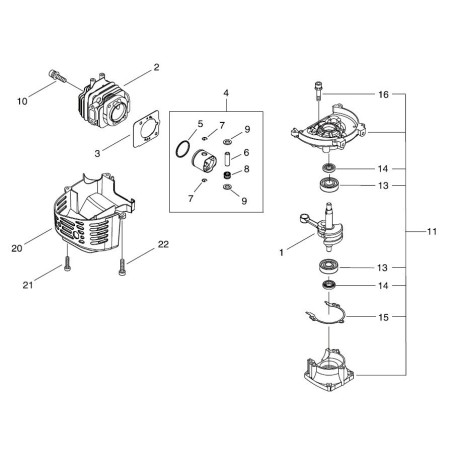 CYLINDER X HCR161/71ES/HC155/1501 ECRA130000550 ORIGINAL ECHO | NewgardenParts.com
