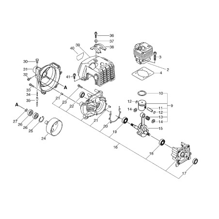 CILINDRO X BP520/SRM510/RM510ES ECRA130000960 ORIGINAL ECHO | NewgardenParts.com