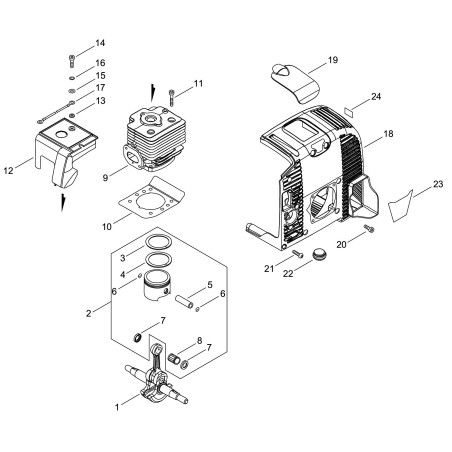 ORIGINAL ECHO ZYLINDER FÜR PB770/EB770 ECRA130001050 | NewgardenParts.com