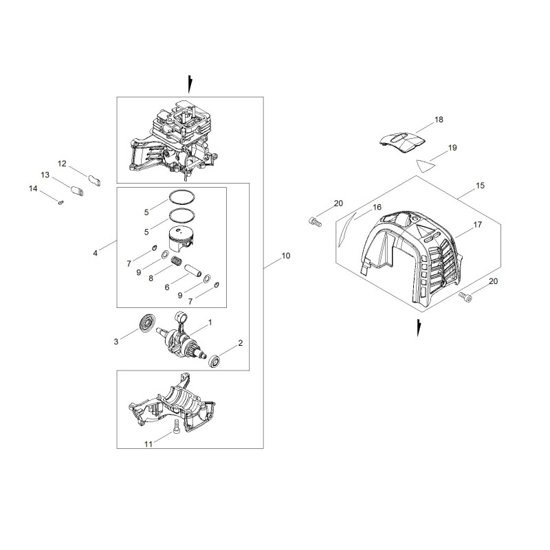 KIT COPERCHIO CILINDRO ECRA160003390 ORIGINALE ECHO