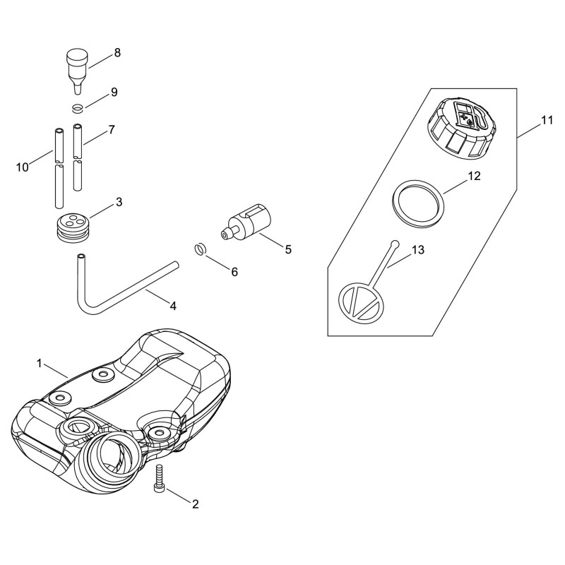 SERBATOIO MISCELA ECRA350002270 ORIGINALE ECHO